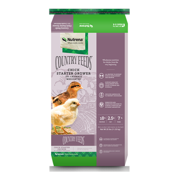 Nutrena Country Feeds Chick Starter Grower Medicated - Steinhauser's